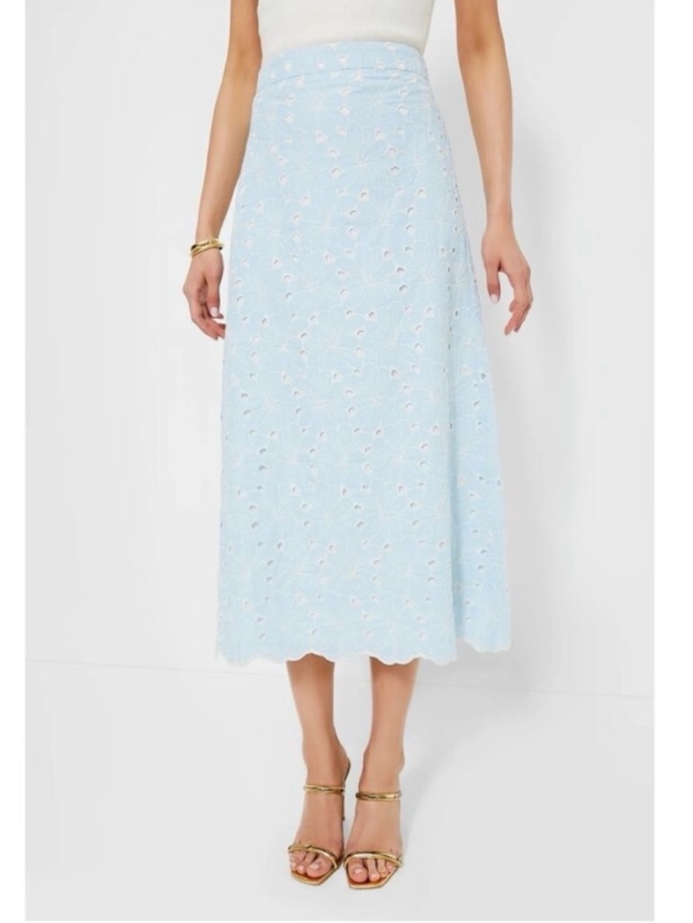 tuckernuck blue eyelet skirt silas airy size M